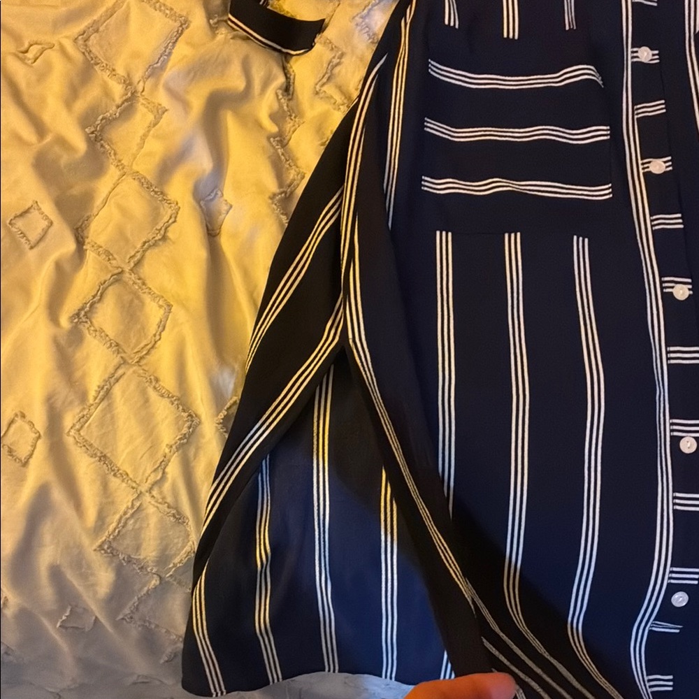 Monteau Striped Button-Up Shirt Dress - Picture 5 of 11